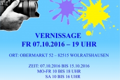 Plakat zur Vernissage und Ausstellung "Klick & Klecks" (Jill Ofenbeck)